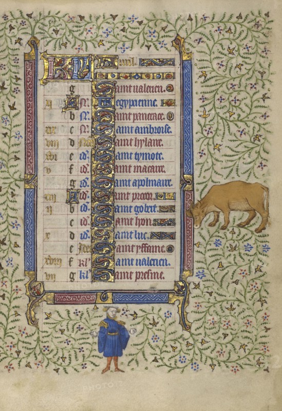 A Young Man; Zodiacal Sign of Taurus; Follower of the Egerton Master, French , Netherlandish, active about 1405 - 1420, Paris