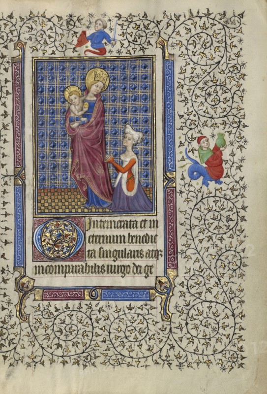 The Virgin and Child and a Woman in Prayer; Follower of the Egerton Master, French , Netherlandish, active about 1405 - 1420