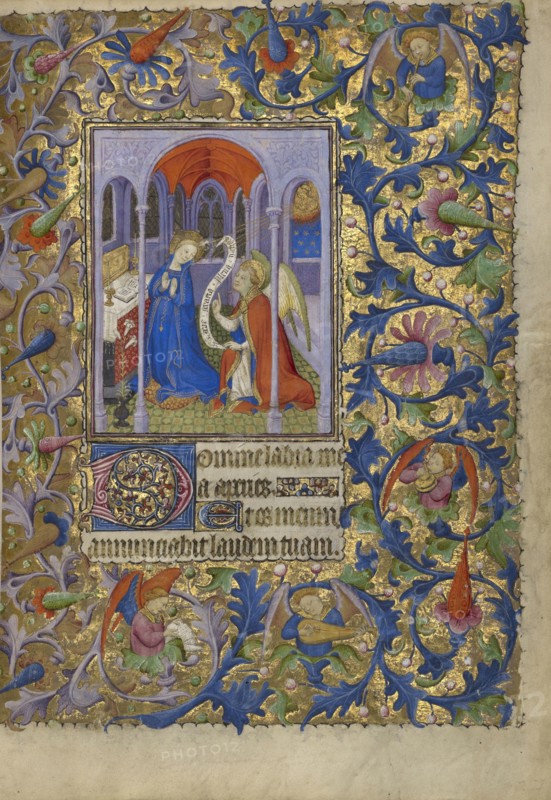The Annunciation; Follower of the Boucicaut Master, French, active about 1390 - 1430, Paris, France; about 1410; Tempera colors