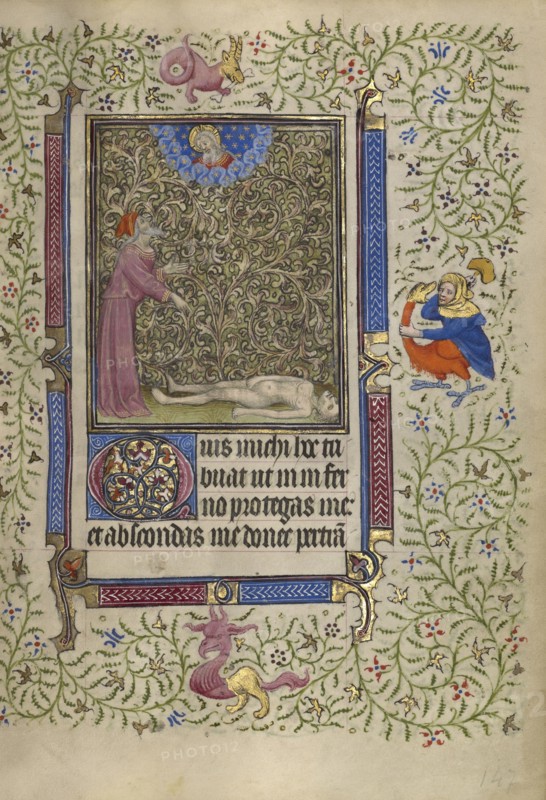 Job Pointing to a Corpse on the Ground; Follower of the Egerton Master, French , Netherlandish, active about 1405 - 1420, Paris