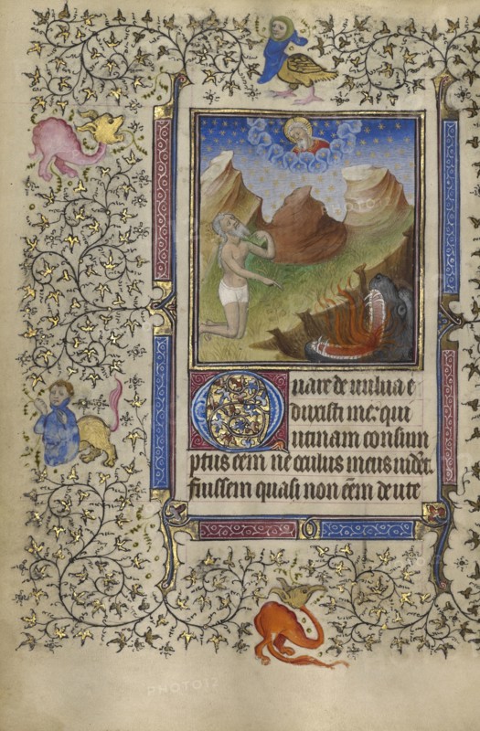 Job Pointing to the Abyss of Hell; Follower of the Egerton Master, French , Netherlandish, active about 1405 - 1420, Paris