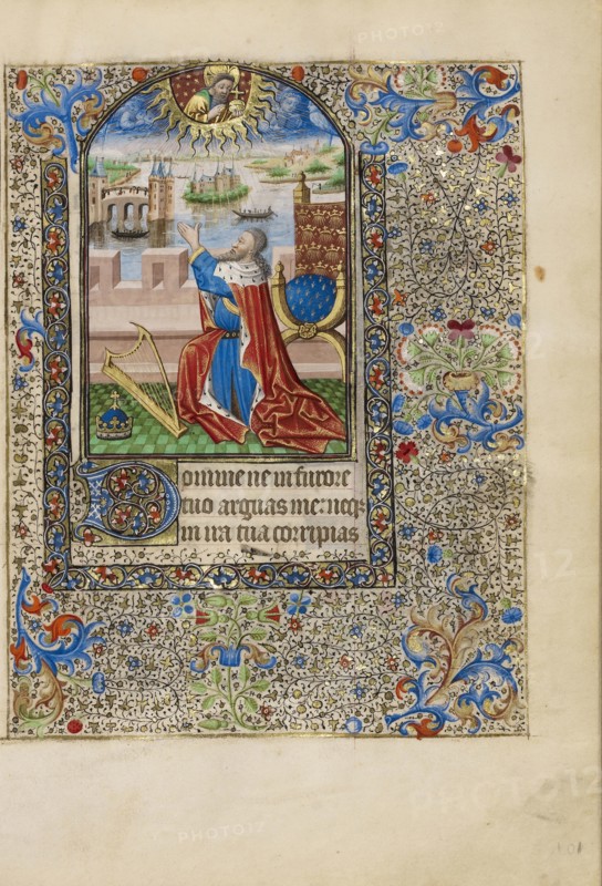 David in Prayer; Workshop of the Bedford Master, French, active first half of 15th century, Paris, France; about 1440 - 1450