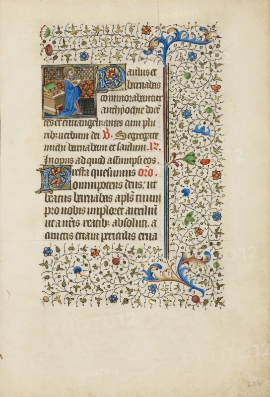 Saint Barnabas Reading from a Book; Workshop of the Bedford Master, French, active first half of 15th century, Paris, France