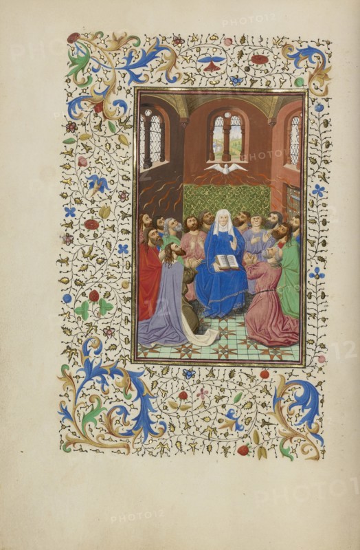Pentecost; Master of Wauquelin's Alexander or workshop, Flemish, active about 1440 - 1460, Ghent, bound, Belgium; 1450s