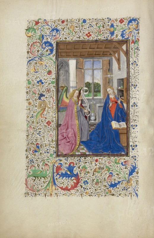 The Annunciation; Master of the Llangattock Hours, Flemish, active about 1450 - 1460, Willem Vrelant, Flemish, died 1481