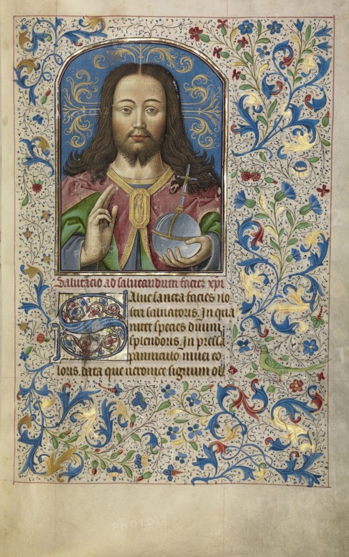 The Savior of the World; Workshop of Willem Vrelant, Flemish, died 1481, active 1454 - 1481, Bruges, Belgium; early 1460s