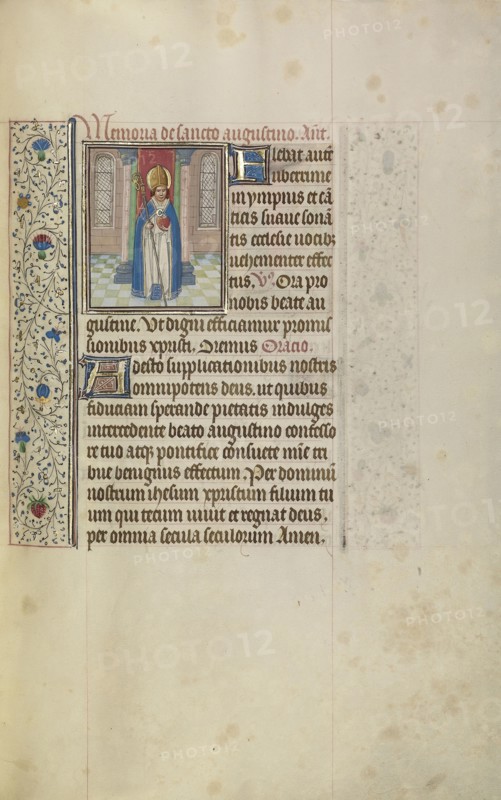 Saint Augustine; Workshop of Willem Vrelant, Flemish, died 1481, active 1454 - 1481, Bruges, Belgium; early 1460s; Tempera