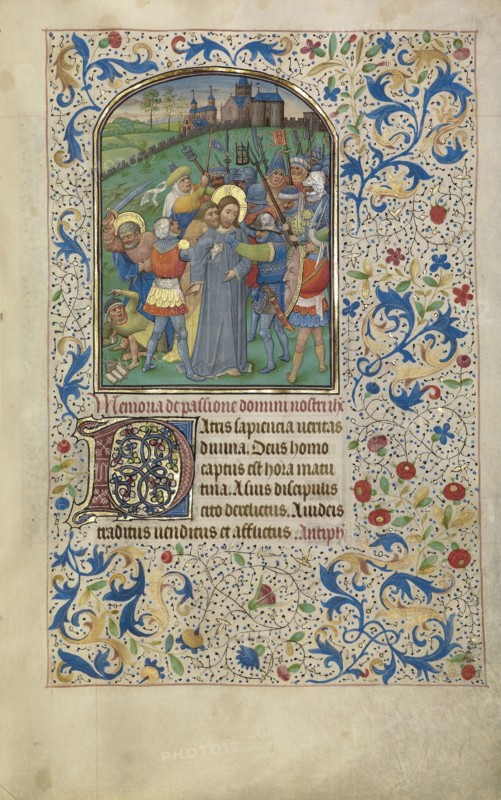 The Betrayal of Christ; Willem Vrelant, Flemish, died 1481, active 1454 - 1481, Bruges, Belgium; early 1460s; Tempera colors