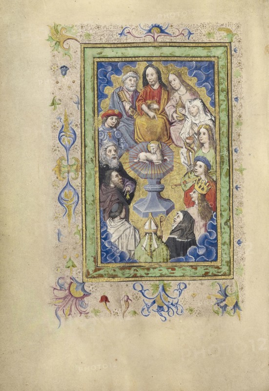 The Lamb of God with Saints; Brabant, possibly, Flanders, Belgium; after 1460; Tempera colors, gold leaf, and ink on parchment
