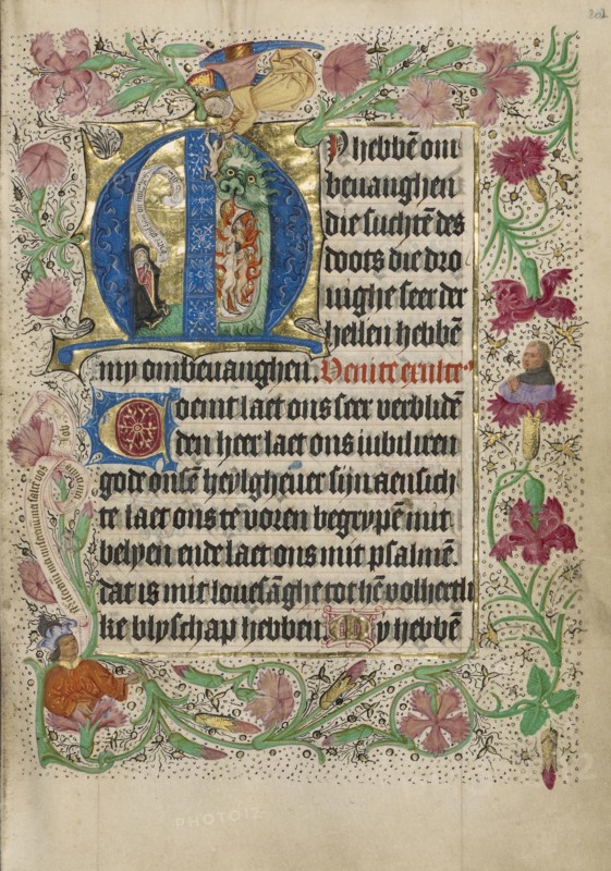 Initial M: A Kneeling Woman in Prayer; Master of Evert Zoudenbalch, Dutch, active 3rd quarter of 15th century, Utrecht