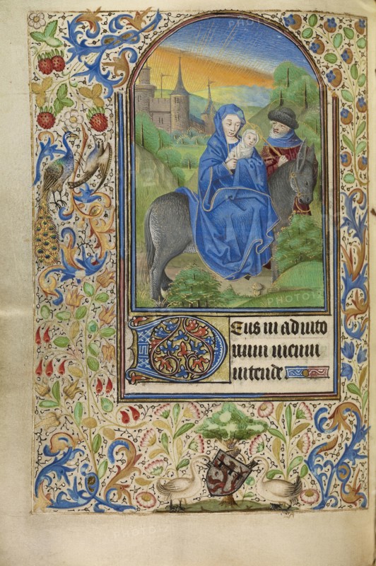 The Flight into Egypt; Master of Jacques of Luxembourg, French, active about 1460 - 1470, Northern France, France; about 1466