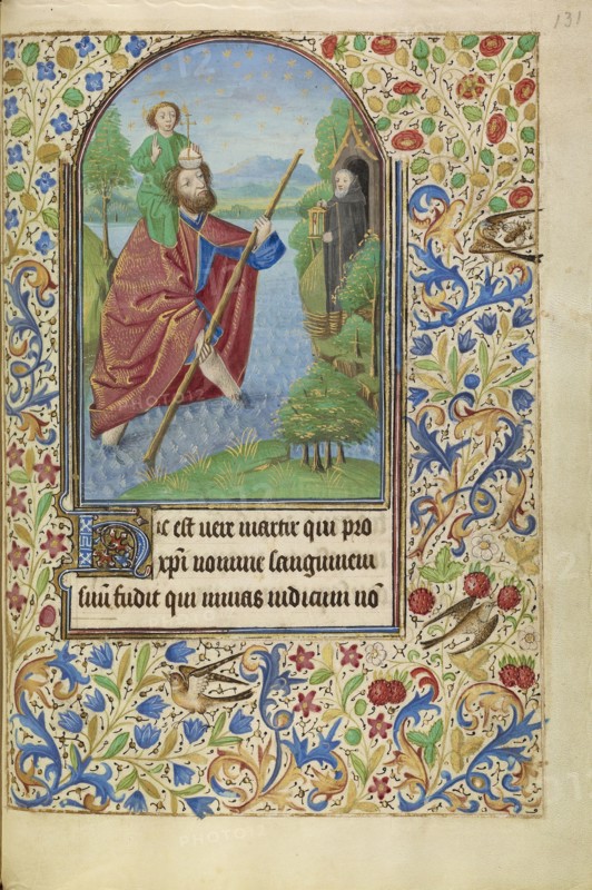 Saint Christopher Carrying the Christ Child; Master of Jacques of Luxembourg, French, active about 1460 - 1470, Flanders