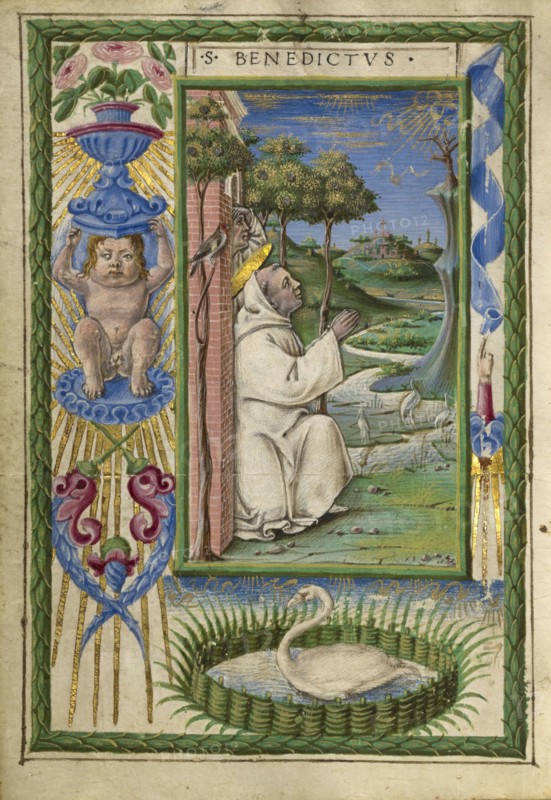 Saint Benedict in Prayer; Taddeo Crivelli, Italian, died about 1479, active about 1451 - 1479, Ferrara, Emilia-Romagna, Italy