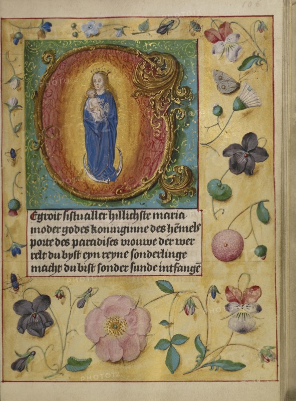 Initial G: The Virgin and Child; Workshop of Gerard Horenbout, Flemish, 1465 - 1541, Ghent, illuminated; probably, Belgium