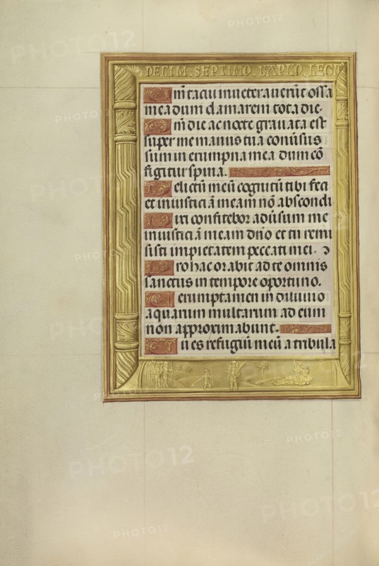 David and Goliath; Bruges, Belgium; about 1510 - 1520; Tempera colors, gold, and ink on parchment; Leaf: 23.2 x 16.7 cm