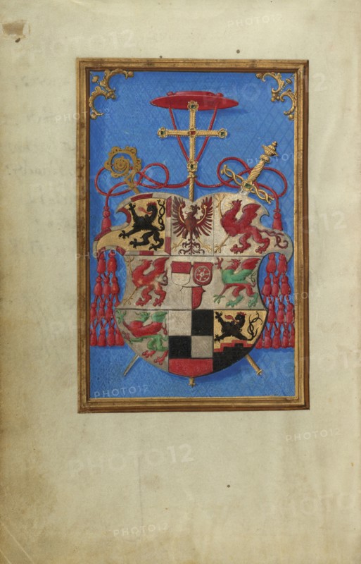 Blazon of Cardinal Albrecht von Brandenburg; Simon Bening, Flemish, about 1483 - 1561, Bruges, Belgium; about 1525–1530