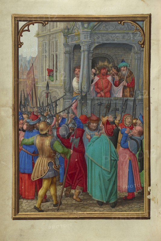 Ecce Homo; Simon Bening, Flemish, about 1483 - 1561, Bruges, Belgium; about 1525 - 1530; Tempera colors, gold paint, and gold