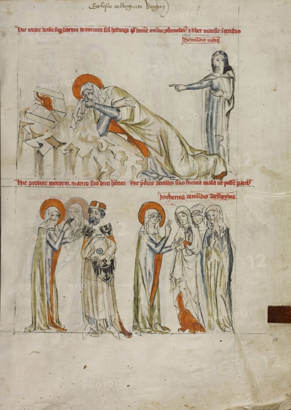 While Saint Hedwig Sleeps, a Candle Falls onto Her Book but Does Not Burn; Saint Hedwig Prophesying the Death of Heinrich
