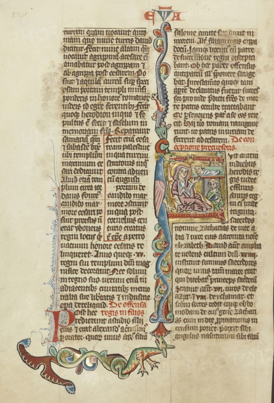 Initial F: The Nativity; Austria; about 1300; Tempera colors and gold leaf on parchment; Leaf: 34.3 x 24.3 cm