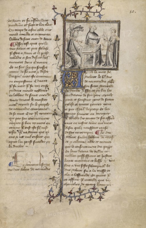 Robert I and a Presentation of a Hawk; Paris, France; about 1400 - 1415; Leaf: 29.1 × 19.1 cm, 11 7,16 × 7 1,2 in