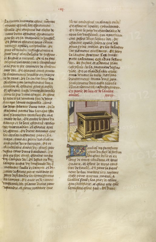 The Ark of the Covenant; Ghent, Belgium; about 1475; Tempera colors, gold leaf, and gold paint on parchment; Leaf
