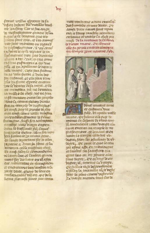 The Presentation of the Virgin in the Temple; Ghent, Belgium; about 1475; Tempera colors, gold leaf, and gold paint on parchment