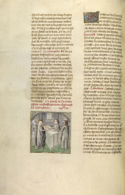 The Presentation in the Temple; Ghent, Belgium; about 1475; Tempera colors, gold leaf, and gold paint on parchment; Leaf