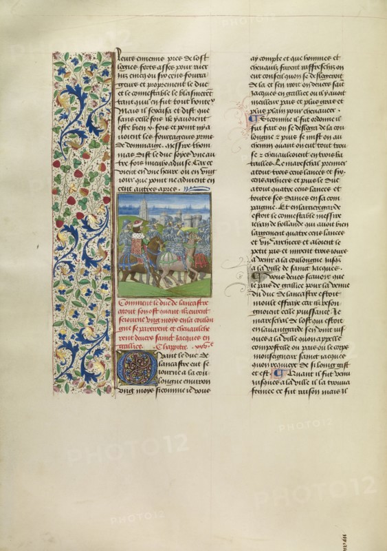 John of Gaunt Traveling to Santiago de Compostela; Bruges, Belgium; about 1480 - 1483; Tempera colors, gold leaf, gold paint