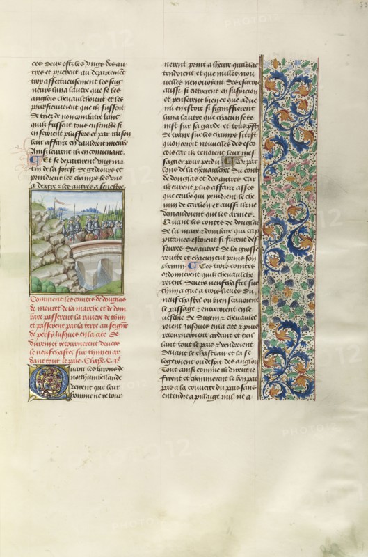 The War between England and Scotland; Bruges, Belgium; about 1480 - 1483; Tempera colors, gold leaf, gold paint, and ink