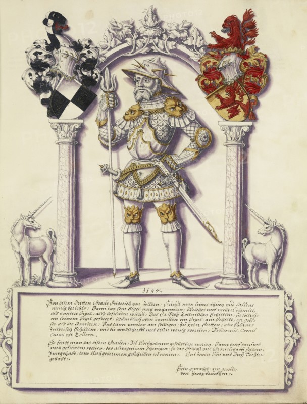 Friedrich III Hohenzollern; Jörg Ziegler, German, early 16th century - 1574,1577, Augsburg, probably, Germany; about 1572; Pen