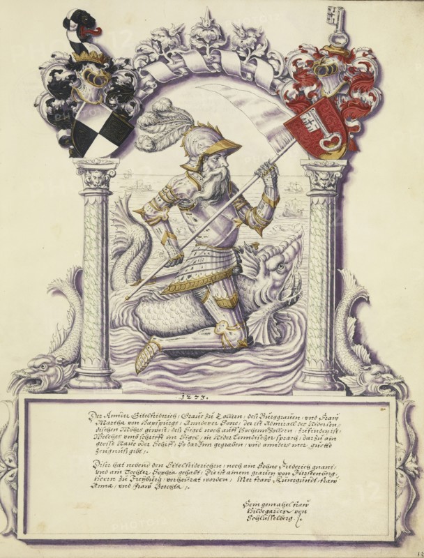 Eitelfriedrich II Hohenzollern; Jörg Ziegler, German, early 16th century - 1574,1577, Rottenburg, Germany; about 1572; Pen