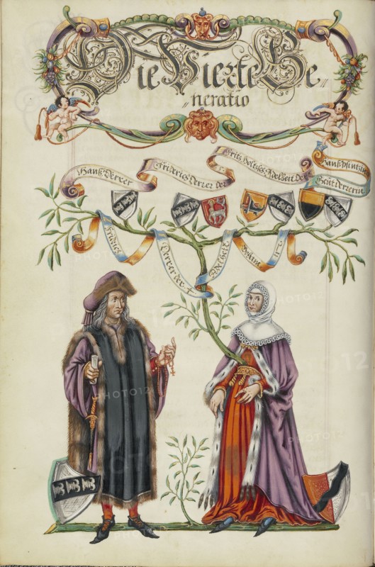 The Fourth Generation, Friedrich Derrer; Nuremberg, Germany; about 1626 - 1711; Tempera colors with gold and silver highlights