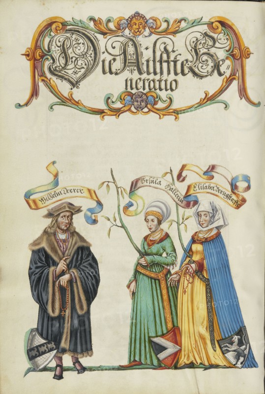 The Eleventh Generation, Wilhelm Derrer; Nuremberg, Germany; about 1626 - 1711; Tempera colors with gold and silver highlights
