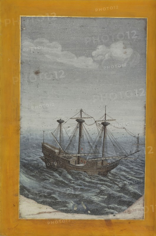 A Ship in a Stormy Sea; Georg Strauch, German, 1613 - 1675, Nuremberg, Germany; about 1626 - 1711; Tempera colors with gold