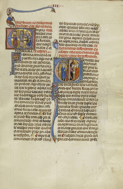 Initial E: Two Soldiers Fighting and a Judge; Initial C: A King Pulling a Man Through a Portal; Unknown, Michael Lupi de Çandiu