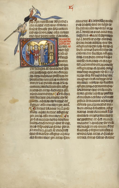 Initial L: A Marriage Ceremony; Unknown, Michael Lupi de Çandiu, Spanish, active Pamplona, Spain 1297 - 1305, Northeastern