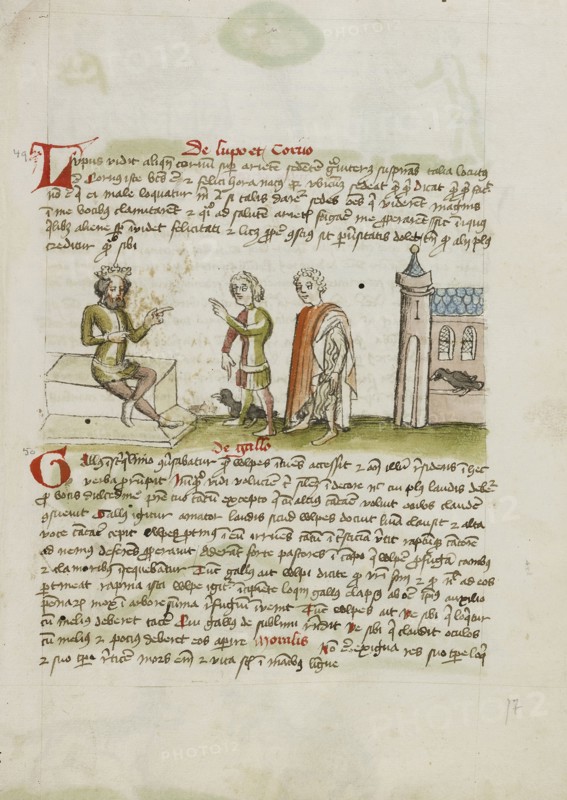 A Crowned Judge Enthroned Speaking to a Man with a Black Bird; Trier, probably, Germany; third quarter of 15th century; Pen