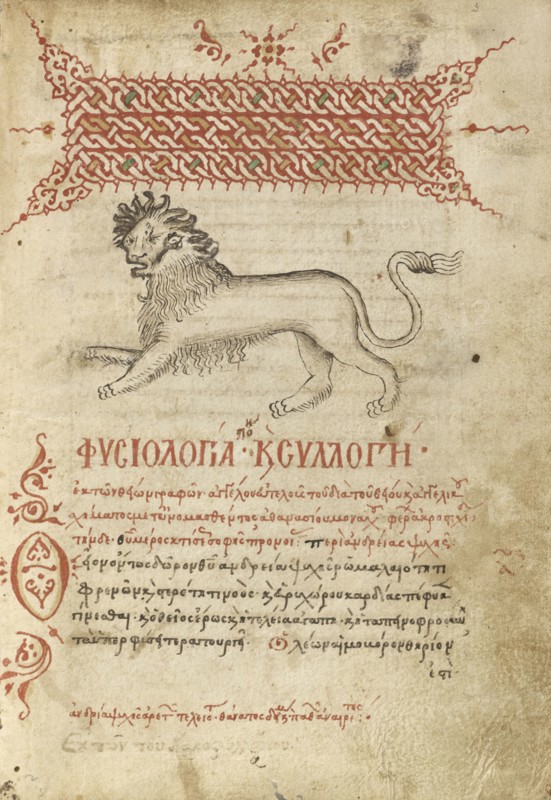 A Lion; Crete, Greece; 1510 - 1520; Pen and red lead and iron gall inks, watercolors, tempera colors, and gold paint on paper