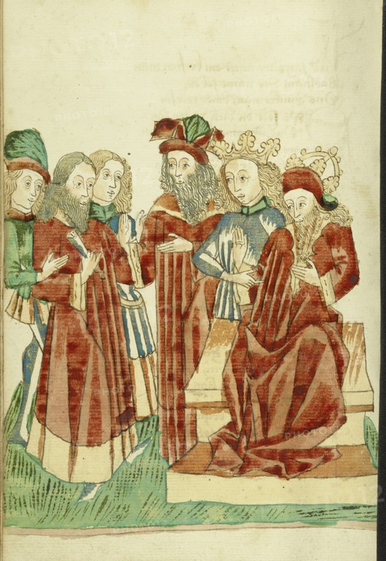 The Scholars before King Avenir and Josaphat; Follower of Hans Schilling, German, active 1459 - 1467)