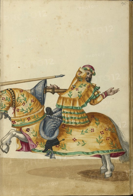 A Tournament Contest; Augsburg, probably, Germany; about 1560 - 1570; Tempera colors and gold and silver paint on paper