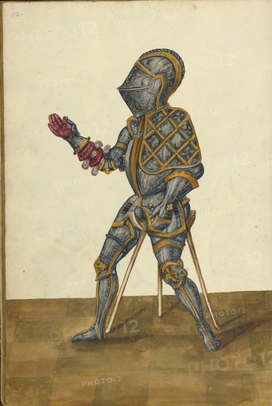 A Man in Armor; Augsburg, probably, Germany; about 1560 - 1570; Tempera colors and gold and silver paint on paper