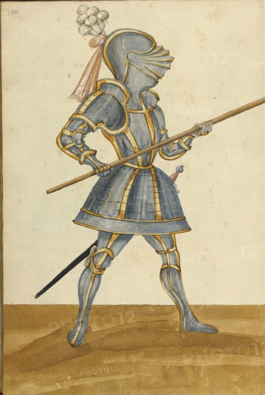 A Man in Armor; Augsburg, probably, Germany; about 1560 - 1570; Tempera colors and gold and silver paint on paper