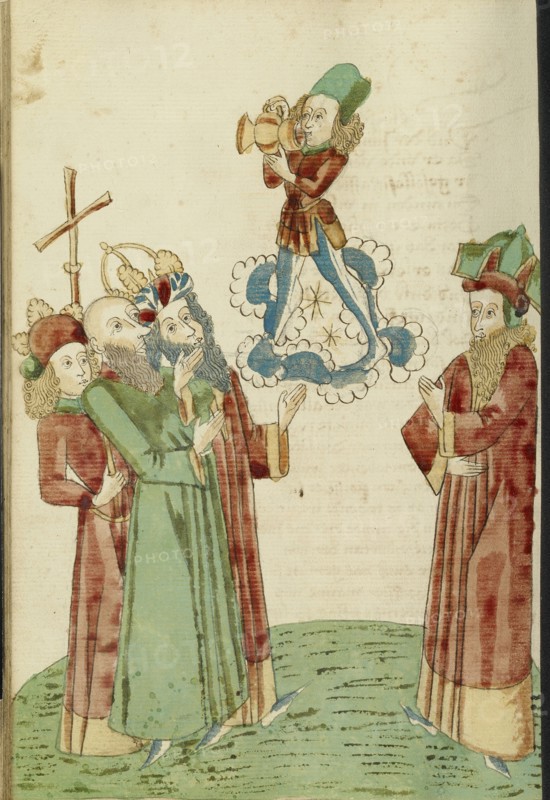 King Avenir, Josaphat, and the Pagan Scholars Behold an Image of Bacchus; Follower of Hans Schilling, German, active 1459 - 1467