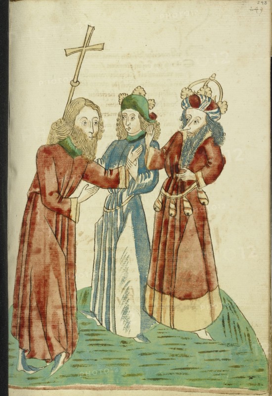 King Avenir and Josaphat Converse with Nachor; Follower of Hans Schilling, German, active 1459 - 1467)