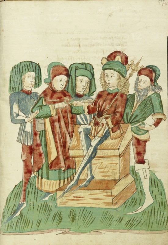 Barochias is Enthroned as King and Receives the Royal Ring; Follower of Hans Schilling, German, active 1459 - 1467)