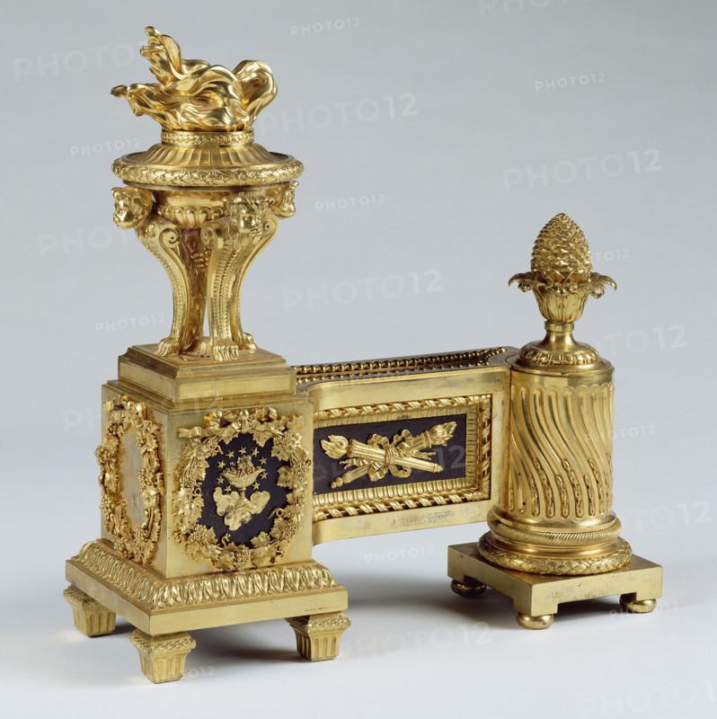 Fire Dog; Attributed to Pierre Gouthière, French, 1732 - 1813,1814, master 1758), Paris, France; about 1775; Gilt bronze; dark