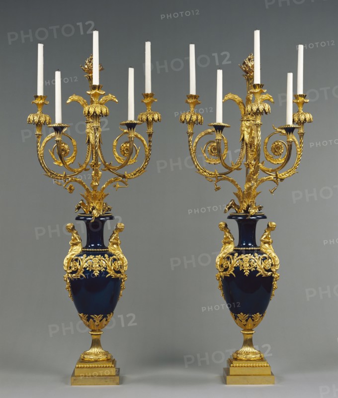Pair of Standing Candelabra; Attributed to Lucien-François Feuchère, French, about 1750 - 1828, Paris, France; about 1784