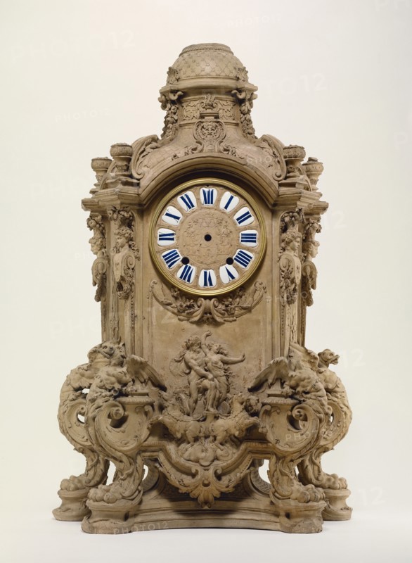 Model for a Mantel Clock; Paris, France; about 1700; Terracotta; enameled metal; 78.7 x 52.1 x 24.1 cm, 31 x 20 1,2 x 9 1,2 in