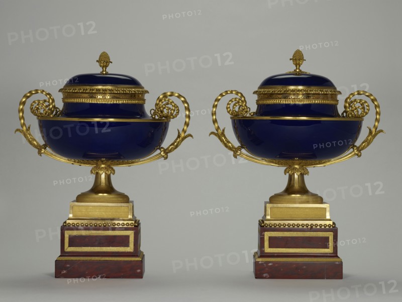 Pair of Lidded Bowls; Mounts attributed to Pierre-Philippe Thomire, French, 1751 - 1843, master 1772), Sèvres Manufactory