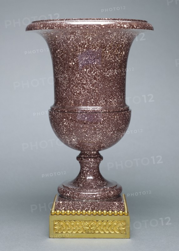 Pair of Urns; about 1780; Porphyry; gilt bronze